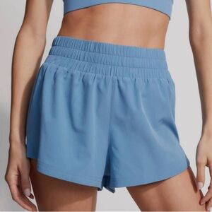 Varley Kallin Blue Women's Athletic Lined Running Shorts Gym Workout Small S